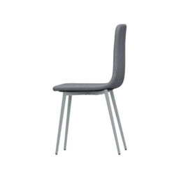 Urbn-Living Urbnliving Modern Dining Chairs Padded Scoop Back Chunky Weave Fabric Metal Legs Set Of 6 - thumbnail 9
