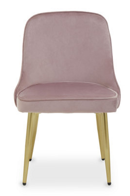 Orsina Dusky Pink Velvet Dining Chair, Mid-Century Modern Pink And Gold Velvet Dining Chairs, Luxury Dining Chair - image 1