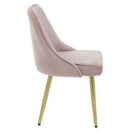 Orsina Dusky Pink Velvet Dining Chair, Mid-Century Modern Pink And Gold Velvet Dining Chairs, Luxury Dining Chair - thumbnail 3