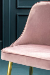 Orsina Dusky Pink Velvet Dining Chair, Mid-Century Modern Pink And Gold Velvet Dining Chairs, Luxury Dining Chair - thumbnail 5