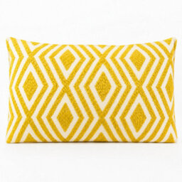 Mustard Diamonds Classic Cushion Cover 30X50Cm Handmade Cotton Cover - thumbnail 2