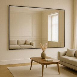 Jōbū Jobu Home - Black 200X150Cm Rectangular Wall Mirror - Steel Frame For Large Living Rooms, Gyms & Dressing Areas - Takara - thumbnail 2