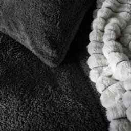 Ohs Teddy Fleece Coverless Duvet 10.5 Tog Pillowcase, Charcoal - Single - thumbnail 4