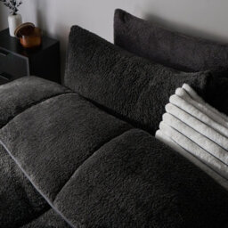 Ohs Teddy Fleece Coverless Duvet 10.5 Tog Pillowcase, Charcoal - Single - thumbnail 2