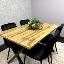 Kosy Koala Modern Dining Table Set With 4 Black Velvet Chairs Dining Room Furniture - thumbnail 6