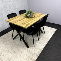 Kosy Koala Modern Dining Table Set With 4 Black Velvet Chairs Dining Room Furniture - thumbnail 4