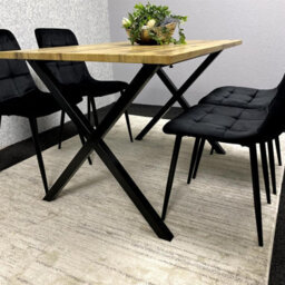Kosy Koala Modern Dining Table Set With 4 Black Velvet Chairs Dining Room Furniture - thumbnail 8