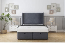 "Comfort Elise Steel Plush Ottoman Bed With Mattress With 54"" Wingback Headboard 3' Single"
