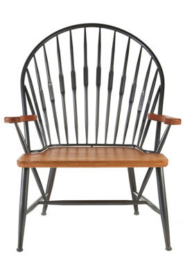 Orsina Vintage Inspired Walnut Wood And Metal Armchair, Rustic Appeal Occasional Armchair, Durable Armchair - image 1