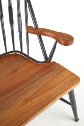 Orsina Vintage Inspired Walnut Wood And Metal Armchair, Rustic Appeal Occasional Armchair, Durable Armchair - thumbnail 5