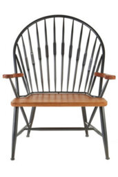 Orsina Vintage Inspired Walnut Wood And Metal Armchair, Rustic Appeal Occasional Armchair, Durable Armchair - thumbnail 1