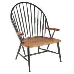 Orsina Vintage Inspired Walnut Wood And Metal Armchair, Rustic Appeal Occasional Armchair, Durable Armchair - thumbnail 2