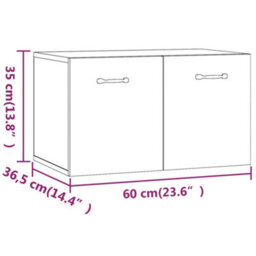 Vidaxl Wall Cabinet Concrete Grey 60X36.5X35 Cm Engineered Wood - thumbnail 9
