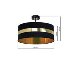 Milagro Palmira Ceiling Lamp Black/gold 1Xe27 Hand Made Designer Lamp Crafted From Matt Black Fabric With Luxurious Gold Detail - thumbnail 6