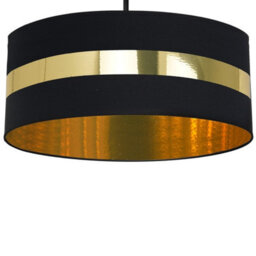 Milagro Palmira Ceiling Lamp Black/gold 1Xe27 Hand Made Designer Lamp Crafted From Matt Black Fabric With Luxurious Gold Detail - thumbnail 2