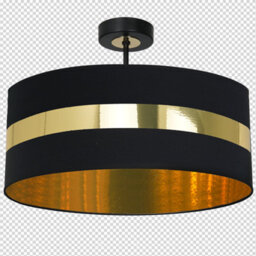 Milagro Palmira Ceiling Lamp Black/gold 1Xe27 Hand Made Designer Lamp Crafted From Matt Black Fabric With Luxurious Gold Detail - thumbnail 7