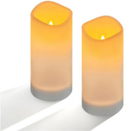 Set Of 2 Solar-Powered Outdoor Flameless Candles Flickering Moving Wick Waterproof & Weather-Resistant Led Candles - thumbnail 2