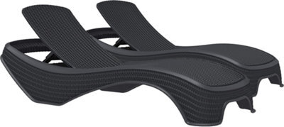 Centurion Supports Maldives Black Outdoor High-End Pu Rattan Adjustable Sun Lounger Pair - Fully Assembled