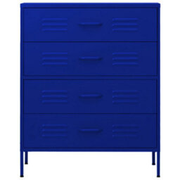 Berkfield Chest Of Drawers Navy Blue 80X35X101.5 Cm Steel - thumbnail 3
