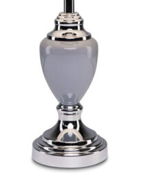 Lighting Supermarket Malham Grey Ceramic Table Lamp With Matching Drum Shade - Modern Grey & Silver - thumbnail 3
