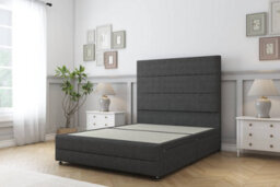 "Sloomy Monaco Graphite Dumfries Divan Bed 2 Drawers Right Side-54"" Floor Standing Headboard & 12"" Footboard 4' Small Double" - thumbnail 1