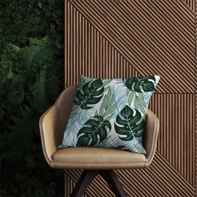 Warren Reed Designer Tropical Pattern And Flowers Outdoor Cushion 60Cm X 60Cm