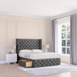 "Sloomy Luthor Plush Memory Foam Bed Set ,no Drawers, Mattress & 54"" Wingback Headboard With 12"" Footboard - Small Double" - thumbnail 1
