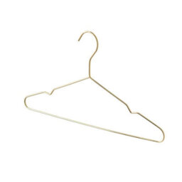Harbour Housewares 10X Metal Coat Hangers - Gold Wire Clothes Hangers With Round Trouser Bar And Non Slip Shoulder Notches - thumbnail 4