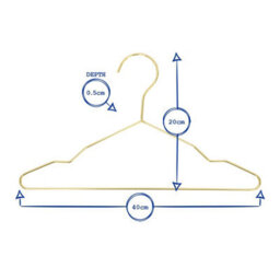 Harbour Housewares 10X Metal Coat Hangers - Gold Wire Clothes Hangers With Round Trouser Bar And Non Slip Shoulder Notches - thumbnail 3