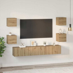 Berkfield Tv Cabinet 7 Pcs Artisan Oak 60 X 30 X 30 Cm Engineered Wood - thumbnail 4