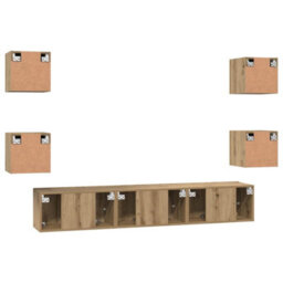 Berkfield Tv Cabinet 7 Pcs Artisan Oak 60 X 30 X 30 Cm Engineered Wood - thumbnail 9