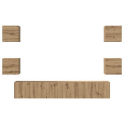 Berkfield Tv Cabinet 7 Pcs Artisan Oak 60 X 30 X 30 Cm Engineered Wood - thumbnail 7