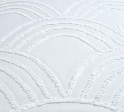 Homes & Linen Zara Chenille Tufted White Duvet Cover Set Geometric Arches Design, Polyester Bedding With Pillowcases - thumbnail 4
