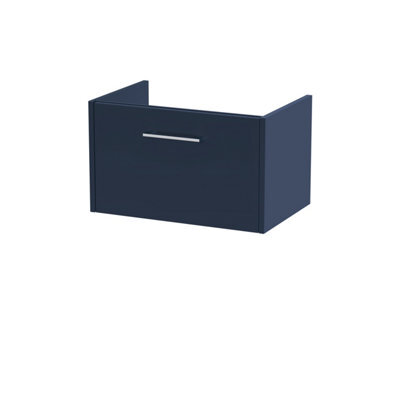Hudson Reed 600mm Wall Hung 1 Drawer Unit (385 Deep)-Midnight Blue - image 1