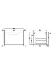 Hudson Reed 600mm Wall Hung 1 Drawer Unit (385 Deep)-Midnight Blue - thumbnail 2