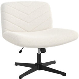 Yaheetech Boucle Swivel Desk Chair For Home Office - Ivory - thumbnail 2