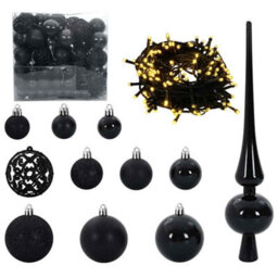 Vidaxl Christmas Tree With 300 Leds With Stand Black 210 Cm Pvc - thumbnail 6