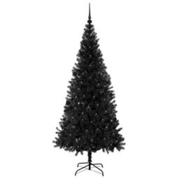 Vidaxl Christmas Tree With 300 Leds With Stand Black 210 Cm Pvc - thumbnail 4