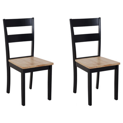 Beliani Set Of 2 Dining Chairs Georgia Wood Black - image 1
