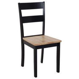 Beliani Set Of 2 Dining Chairs Georgia Wood Black - thumbnail 4