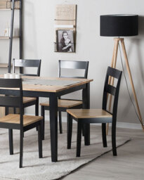 Beliani Set Of 2 Dining Chairs Georgia Wood Black - thumbnail 2
