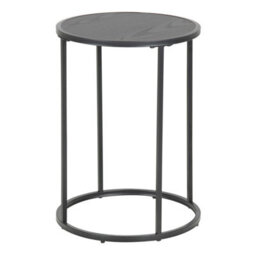 Wyld Haus El Paso Small Round Side Table Ash Black Top & Matt Black Steel Base - thumbnail 3
