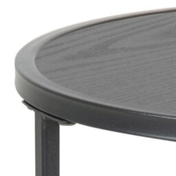 Wyld Haus El Paso Small Round Side Table Ash Black Top & Matt Black Steel Base - thumbnail 5