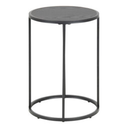 Wyld Haus El Paso Small Round Side Table Ash Black Top & Matt Black Steel Base - thumbnail 4