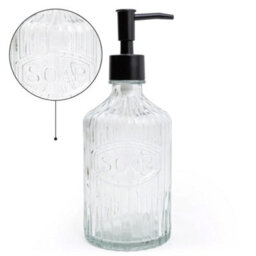 Candlelight Clear Glass Soap Dispenser With Black Pump - thumbnail 3