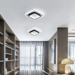 Pheashine White And Black Square Led Ceiling Light, 21W 24X24X5Cm Slim Flush Mount, 220V - thumbnail 4
