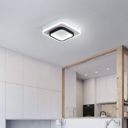 Pheashine White And Black Square Led Ceiling Light, 21W 24X24X5Cm Slim Flush Mount, 220V - thumbnail 5