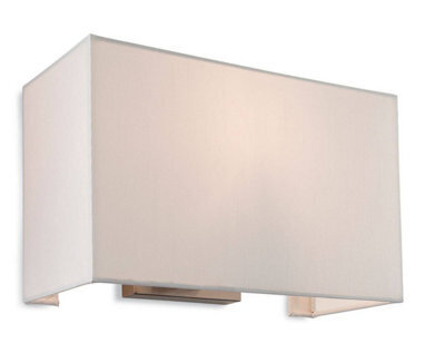 Luminosa Lighting Luminosa Fargo 1 Light Single Indoor Wall Light Brushed Steel, Cream Shade, E27