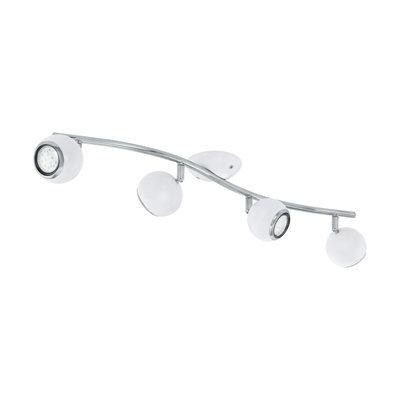 Elegant Flush 4 Spots Ceiling Light In White Chrome With Gu10 Bulbs - image 1