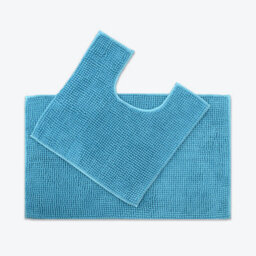 Allure Bath Fashions Supersoft Chenille Bobble Two Piece Bath & Pedestal Mat Set - Turquoise